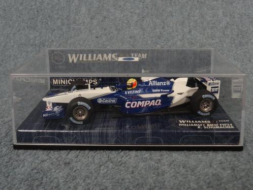 F1 BMW Williams FW24 Ralf Schumacher Minichamps 1:43 OVP, Hobby & Loisirs créatifs, Voitures miniatures | 1:43, Utilisé, Voiture