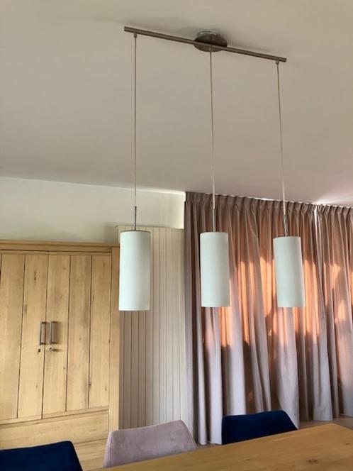 2 Hanglampen, Huis en Inrichting, Lampen | Hanglampen, Gebruikt, 50 tot 75 cm, Glas, Ophalen