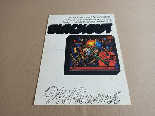 Flyer/ Folder: Williams Blackout (1980) Flipperkast, Collections, Machines | Flipper (jeu), Williams, Enlèvement ou Envoi