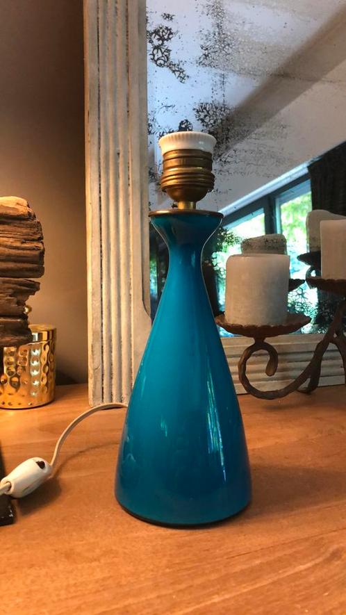 Lampe en verre turquoise éblouissante Vintage 1960 Danmark, Antiquités & Art, Antiquités | Éclairage, Enlèvement ou Envoi
