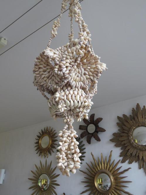 Vintage Boho Schelpen (planten)hanger Shell Art, Antiek en Kunst, Curiosa en Brocante, Ophalen of Verzenden