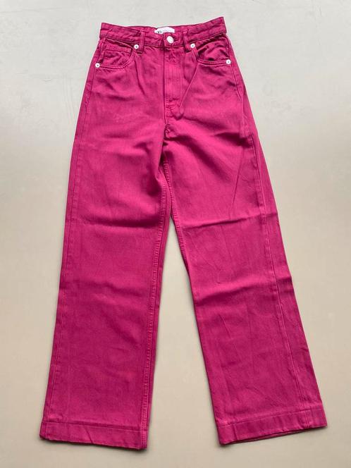 Broek jeans fuchsia wide leg Zara 170 (34) NIEUW, Kinderen en Baby's, Kinderkleding | Maat 170, Nieuw, Meisje, Broek, Ophalen of Verzenden