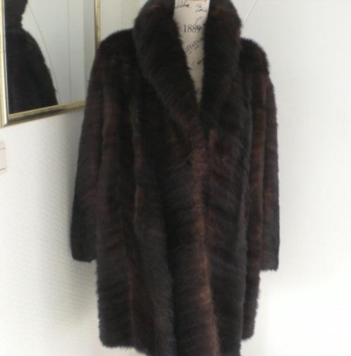 Manteau fourrure VISON taille 44/46 Vintage, Vêtements | Femmes, Vestes | Hiver, Porté, Taille 46/48 (XL) ou plus grande, Brun