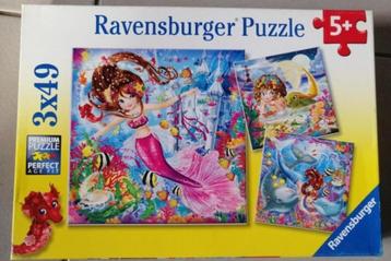 Ravensburger puzzel 3x49 zeemeermin