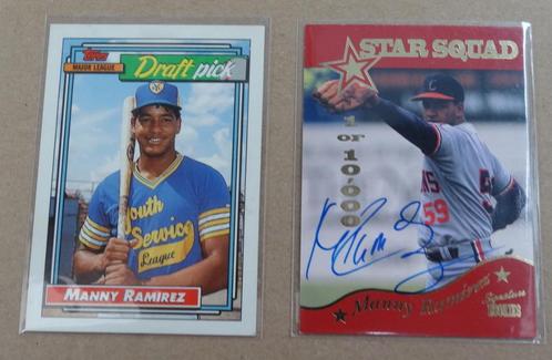 MLB Manny Ramirez '92 Topps RC #155 + SR Ltd. autograph card, Sport en Fitness, Honkbal en Softbal, Zo goed als nieuw, Overige typen