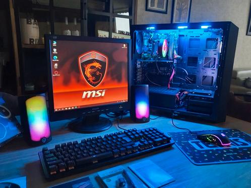 Gaming setup Msi i5 8gb ssd+500gb GTX1050 win10, Computers en Software, Computerbehuizingen, Zo goed als nieuw, Ophalen