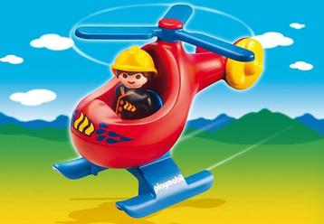 PLAYMOBIL 1.2.3 Brandweerhelikopter en politieauto