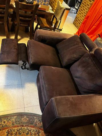 Bruine lederen relaks zetel tweezit - GRATIS