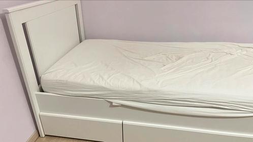 Bed met verstelbare lattenbodem en lades, Maison & Meubles, Chambre à coucher | Lits, Comme neuf, Une personne, 90 cm, 200 cm