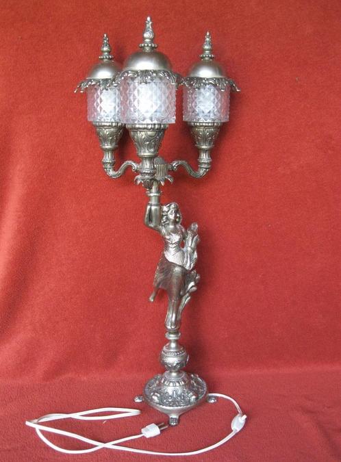 Vintage staande lamp met aparte lichtpunten., Antiquités & Art, Antiquités | Éclairage, Enlèvement