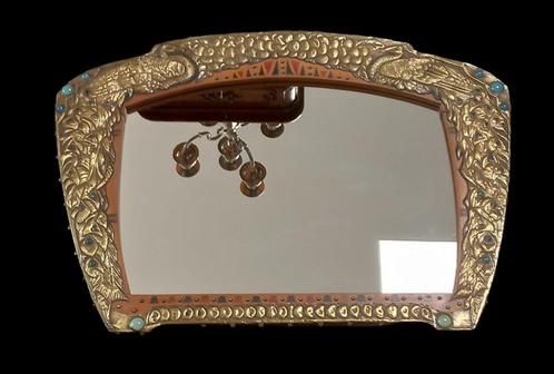 art-deco spiegel met pauwen., Antiquités & Art, Antiquités | Miroirs, Enlèvement