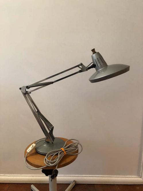 PRACHTIGE VINTAGE FASE LAMP ATELIER BUREAU ANGLEPOISE, Huis en Inrichting, Lampen | Tafellampen, Gebruikt, 50 tot 75 cm, Metaal