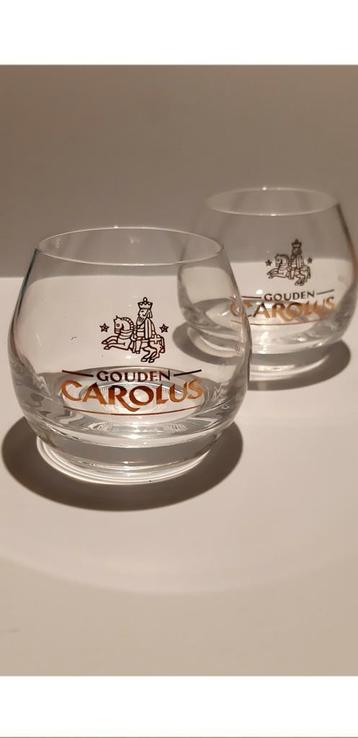 2 Whiskey Glazen "Gouden Carolus" 