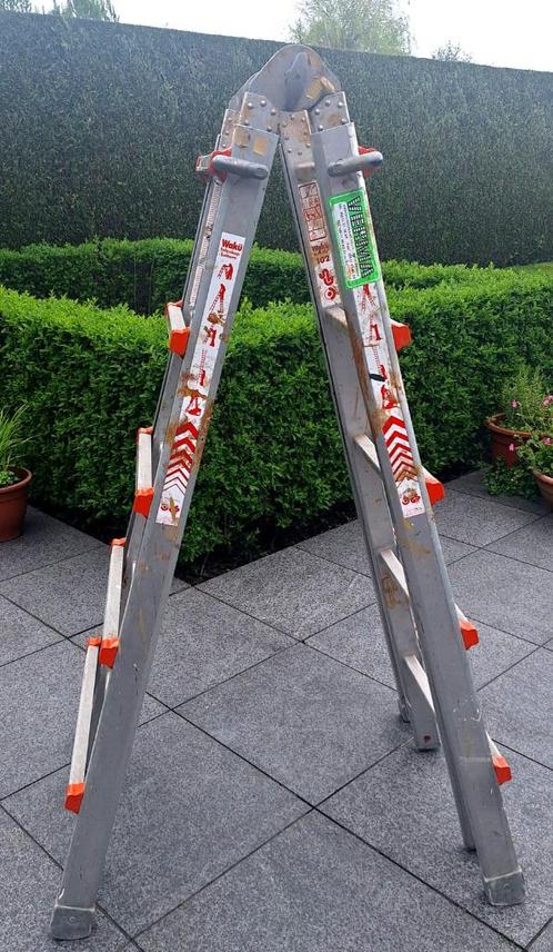 Aluminium telescopische ladder voor professioneel gebruik., Doe-het-zelf en Bouw, Ladders en Trappen, Gebruikt, Ladder, 4 meter of meer