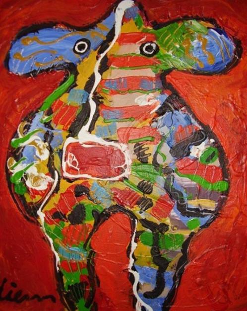 Peter Diem - "Cow Red", Antiquités & Art, Art | Peinture | Moderne, Enlèvement