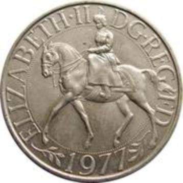 2 pièces d'argent 1977 Reine Elizabeth II 25 nouveaux pence