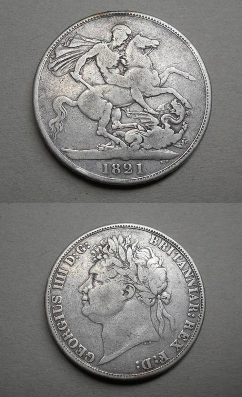 Couronne crown 1821 (Georges IV), Timbres & Monnaies, Monnaies | Europe | Monnaies non-euro, Argent, Enlèvement