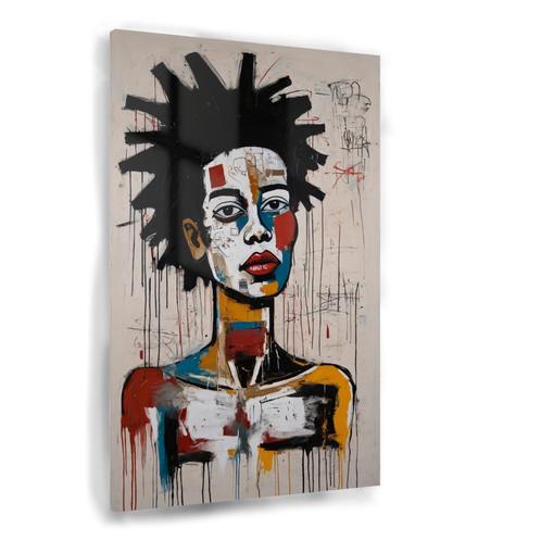 Vrouw Jean-Michel Basquiat stijl Glasschilderij 100x150cm +, Antiek en Kunst, Kunst | Schilderijen | Modern, Verzenden