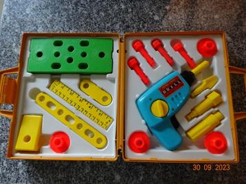  1977 FISHER PRICE *TOOL KIT* #924. WORKING DRILL*VOLLEDIG*