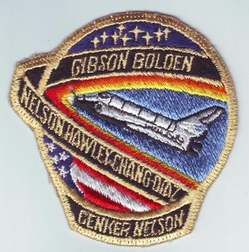 Diverse originele badges vluchten Spaceshuttle