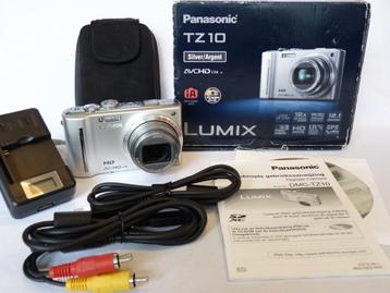 Panasonic Lumix TZ10 (silver), SD, accu, GPS, 12x zoom, doos