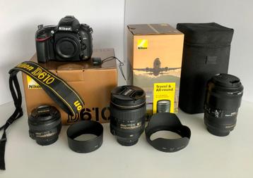 Camera Nikon D610 + lenzen 