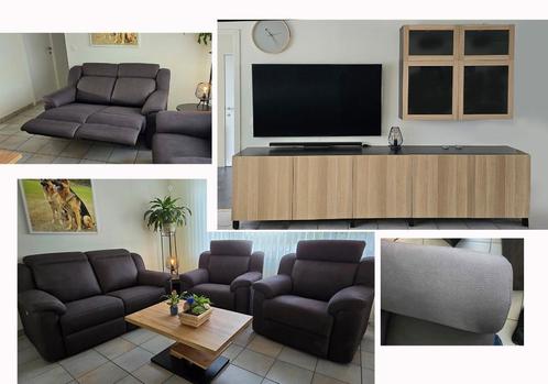 Chaises longues, meuble relax + mural, meuble TV, complet co, Maison & Meubles, Maison & Meubles | Autre, Comme neuf, Enlèvement