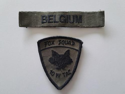 Vintage Ecusson/Patch Fox Squad 10 W TAC - Belgique, Collections, Broches, Pins & Badges, Utilisé, Bouton, Autres sujets/thèmes