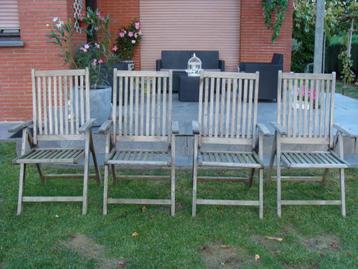 chaise de terrasse, plusieurs positions avec accoudoirs,