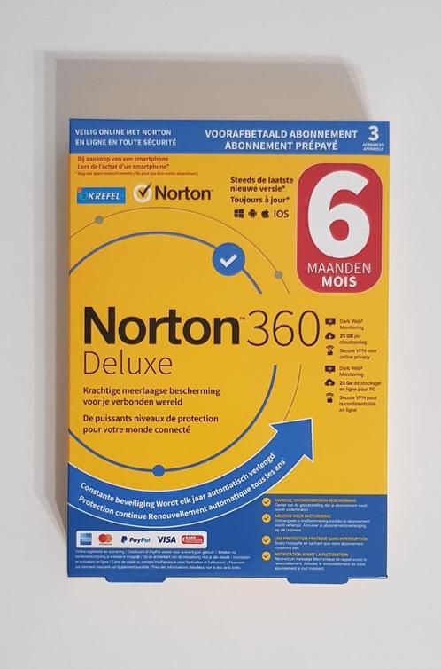 anti virus Norton 360 Deluxe 3 toestellen - 6 maanden, Informatique & Logiciels, Logiciel Antivirus & Protection, Neuf, MacOS