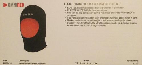 Bare 7mm Ultrawarmth Hood size L aan 45€ - Ecocheques, Watersport en Boten, Duiken, Zo goed als nieuw, Duikpak, Ophalen of Verzenden