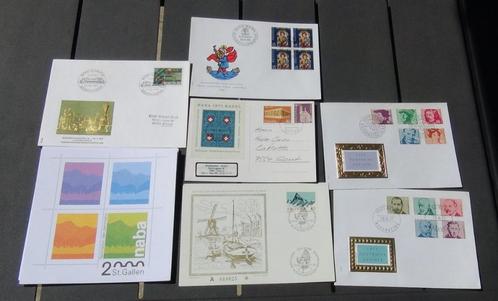 Set poststukken en FDC uit Zwitserland, Postzegels en Munten, Postzegels | Europa | Zwitserland, Gestempeld, Ophalen of Verzenden