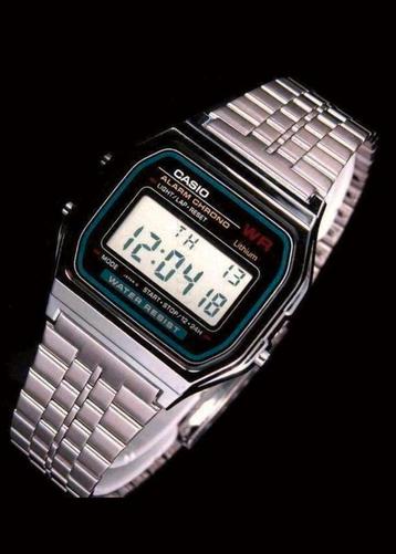 Casio Vintage retro chronohorloge met digitaal alarm A159WA-