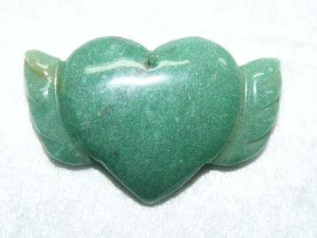 92 ct Green Jade Winged Heart pendant (drilled)