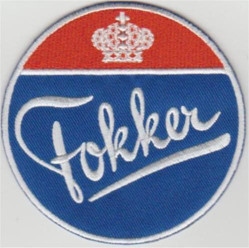Fokker stoffen opstrijk patch embleem, Collections, Vêtements & Patrons, Neuf, Envoi