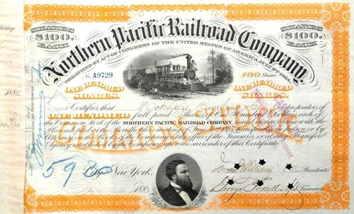Northern Pacific Railroad Company 1881, Timbres & Monnaies, Actions & Titres, Certificat d'action, Avant 1920, Enlèvement ou Envoi