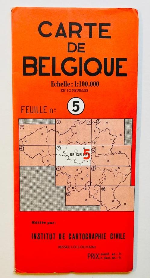 Carte géographique de Bruxelles de 1969 - NEUVE, Livres, Atlas & Cartes géographiques, Neuf, Carte géographique, Belgique, 1800 à 2000
