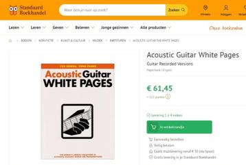 Livre de guitare Acoustic Guitar White Pages + 1000 pages