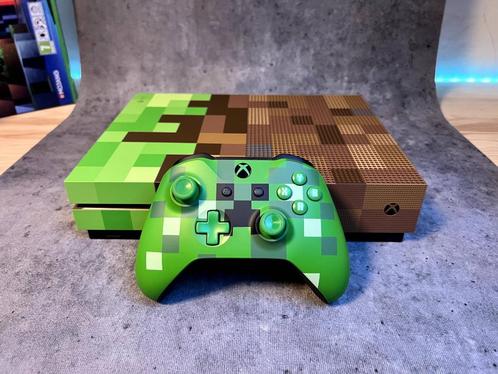 Xbox One S (Minecraft Edition), Games en Spelcomputers, Spelcomputers | Xbox One, Zo goed als nieuw, Xbox One S, 1 TB, Met 1 controller