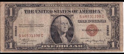 Hawaii/USA, 1 dollar, 1935, Postzegels en Munten, Bankbiljetten | Amerika, Los biljet, Noord-Amerika, Verzenden