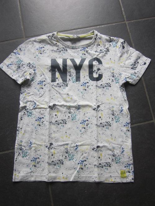 wit-blauw T-shirt met NYC, Kinderen en Baby's, Kinderkleding | Maat 170, Gebruikt, Jongen, Shirt of Longsleeve, Ophalen of Verzenden