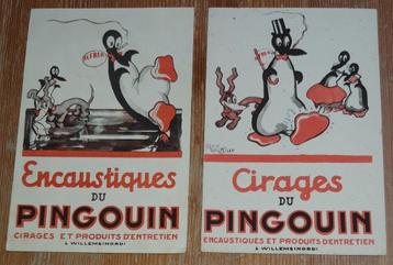 Cirages Pingouin 2 anciens buvards Alain Saint Ogan Zig Puce