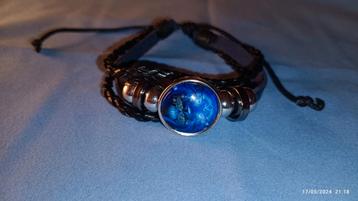 Bracelet spirituel en cuir avec zodiaque 