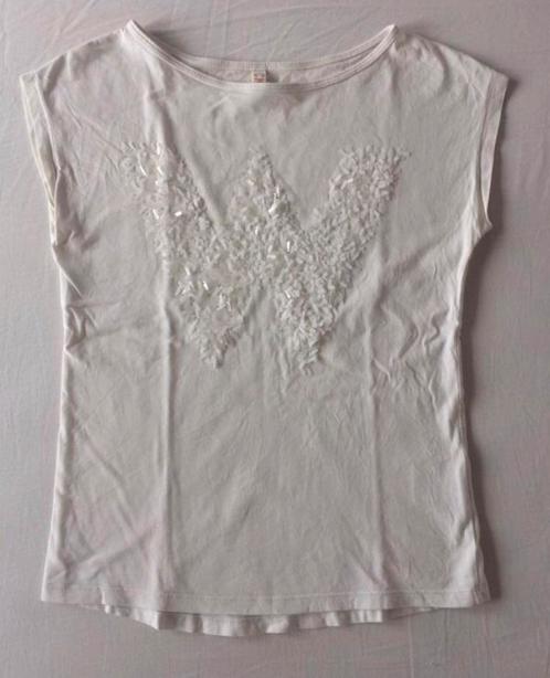 wit t-shirt CKS 14 164 met letter W, Kinderen en Baby's, Kinderkleding | Maat 164, Gebruikt, Meisje, Shirt of Longsleeve, Ophalen of Verzenden