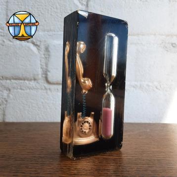Vintage Telefoon zandloper/ vintage telefoon timer (glas)