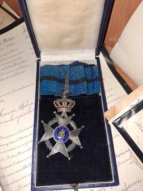Croix de commandeur de l'ordre de leopold 2 + papiers, Collections, Objets militaires | Général, Enlèvement ou Envoi