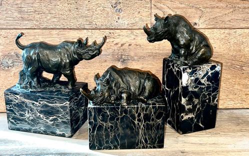 3 Bronzes Rhinocéros, Antiquités & Art, Antiquités | Bronze & Cuivre, Bronze