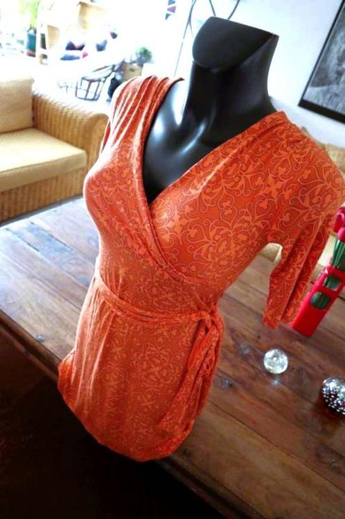 elegante vlot aanpassende jurk, Vêtements | Femmes, Robes, Porté, Taille 38/40 (M), Orange, Sous le genou, Enlèvement ou Envoi