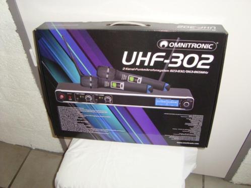 Système micro sans fil double OMNITRONIC UHF-302 nouveau 202, Musique & Instruments, Microphones, Neuf, Micro chant, Sans fil