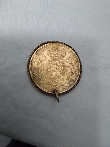 Hanger munt Leopold I 1865 goud